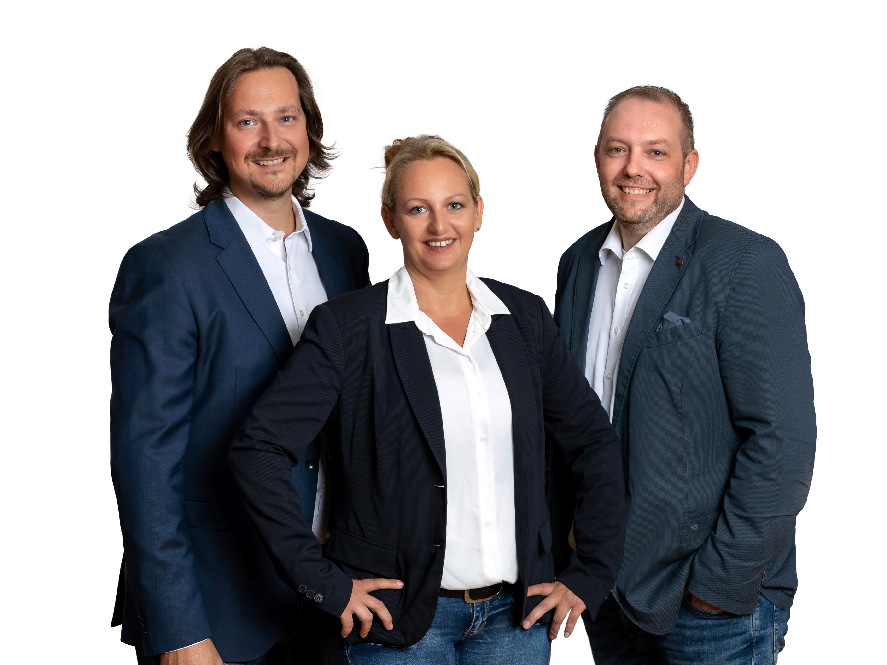 Geschäftsführung DIAGONAL Gruppe, von links: Philipp Kadel, Ines Thoms, Christian Davids